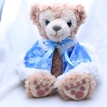 ぬいぐるみ用衣装 ファー付きケープ(水色)