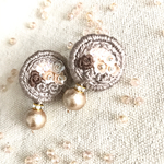 【ビーズ刺繍】きらきらビターマロン🌰耳飾り