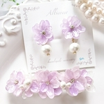 2点セット♡紫陽花パープルバレッタ×シャーベットカラーピアス2点セット*✲ﾟ* 