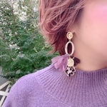 レオパードタッセル の大ぶりピアス