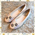 【22.5〜25cm】2連フラワーぺたんこ靴♪/be