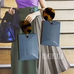 RUKIRIRIA #369 べっこう×くすみブルーウッドピアス  大ぶりピアス 大ぶりイヤリング 