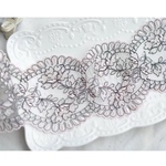 ＊再入荷＊1m 上品 お花 フラワー チュール刺繍レース ピンクラベンダー BK191002 ハンドメイド 手芸 素材 材料 