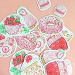 いちごづくしのフレークシール