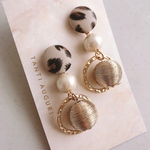 gold leopard leather pierce