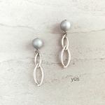 再販☆旬マットシルバー☆ケシパールピアス/イヤリング