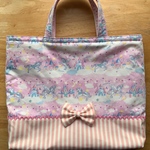 【ko様オーダー品 】★レッスンバッグ＊ユニコーンキャッスルが可愛い☆ピンク★