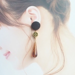 felt＆べっ甲しずくピアス/イヤリング