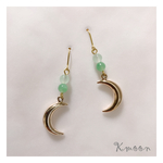 Crescent Moonピアス(グリーン)