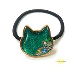 再販＊エメラルドの猫とお星さまヘアゴム