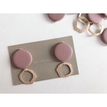 purple wood × mat gold ring