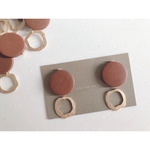 brown wood × metal ring