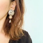 パイソンNo.2ピアス＊ヘビ柄ピアス＊ウッドピアス