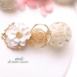 whiteかすみ草のアンティーク調ヘアクリップ/バレッタ