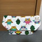 横入れお弁当袋！マジックテープ付き！大きめサイズ！封筒型お弁当入れ！フクロウ