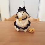 しろくま貯金箱用 ハロウィン黒猫帽子&スカートセット