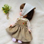 2点セット【刺繍サロペットスカート &麻トップス】メルちゃん ソラン 服