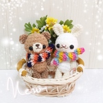 あみぐるみキーホルダー🌟マフラークマちゃん&ウサギちゃん