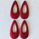 Matte Red Drop Rubber Beads