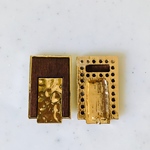 Dark Brown Wood Gold Flamed Rectangle Parts