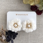 もこもこピアス／イヤリング(白)