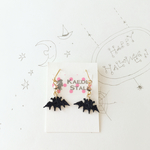 こうもりのピアス（イヤリング）★黒