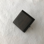 【木製】　ブラックの四角のシンプルなポニーフック（黒檀の木）