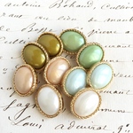 ■限定カラーセット④■10個入■18mm■ビンテージボタン (オーバル ペア)　 [1684-18] アクセサリーに!