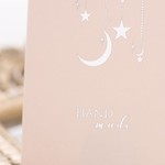 月と星　薄いピンクの台紙　長方形