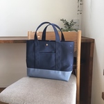 帆布トートバッグM  ネイビー×ブルーグレー
