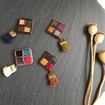 4色のスクエア刺繍＊ミニミニフリンジ
