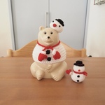 しろくま貯金箱用 雪だるまセット(手袋)