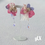 選べるストーン！紫陽花とタマラックコーンの2wayイヤリング