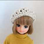 再販❁︎リカちゃん   ベレー帽 オフホワイト(ラメ)