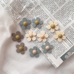 wood flower pierce/earring
