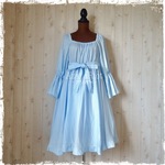 【限定】ルームウェア（パジャマ）☆ラグランスリーブワンピース（ブルー）