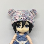 【SALE】ねんどろいど　オビツ11 　帽子　🧸くま耳帽子　パープルミックス🧸