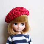 新色❁︎リカちゃん   ベレー帽   ローズレッド