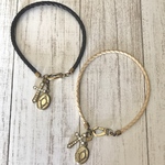 【お客様別注品】 スワロフスキークロスチャーム付きメッシュレザーネックレス2点セット＊ロケット迷子札付き