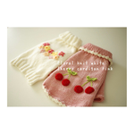 mi＊様専用お買い物ページ  Cherry cardigan pink. Floral knit white 