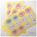 23㎜×30㎜ ラッピングシール❤︎サンキュー（フラワー）❤︎ 3シート（36pcs）–343