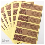 15㎜×60㎜ ラッピングシール❤︎サンキュー（クラフトflowers）❤︎ 6シート（36pcs）–351