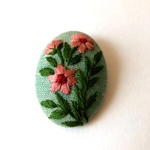  hanairo  刺繍 ブローチ  グリーン