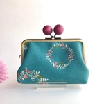  ＊親子がま口財布＊ ブーケフラワー(ブルー)