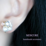 再販 bijou cottonpearl earring  crystal