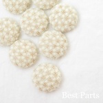 6pcs ニットカボション ギンガムチェック風 ライトブラウン