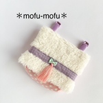 ふわもこファーのフリンジタッセル付き移動ポケット（ピンク）