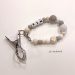 【お名前入り】ベビーシューズクリップ【natural gray】