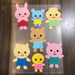 壁面飾り【ミニ動物7体】