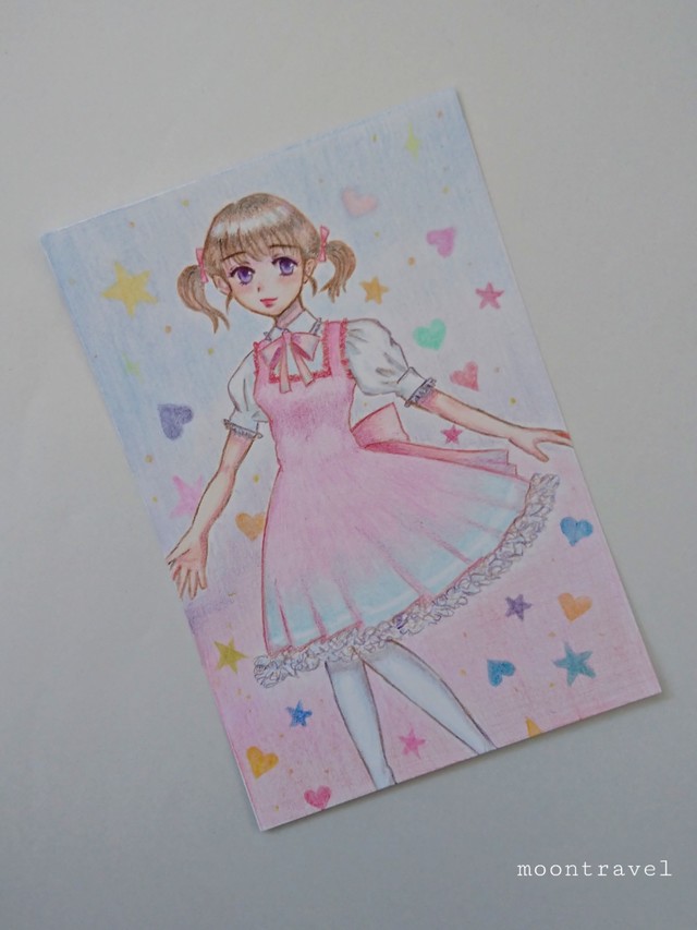 動物画像のすべて ラブリーゆめかわ 色鉛筆 イラスト かわいい 女の子